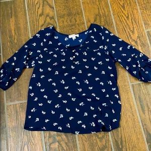 Flower navy blouse